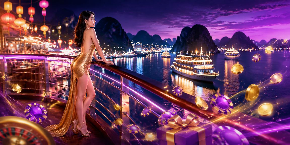 Người theo dõi kèo thể thao tại chợ đêm Hạ Long Bay bên điện thoại di động